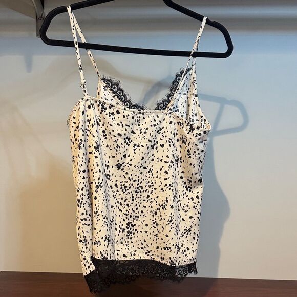 a new day Black and Cream Patterned Camisole with Lace - Picture 3 of 8